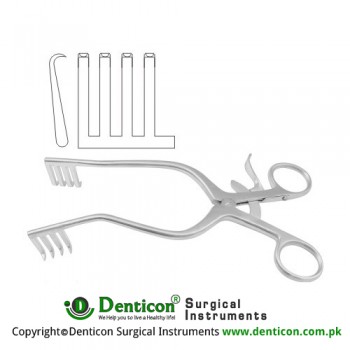 Anderson-Adson Self Retaining Retractor 4 x 4 Blunt Prongs Stainless Steel, 20 cm - 8"
